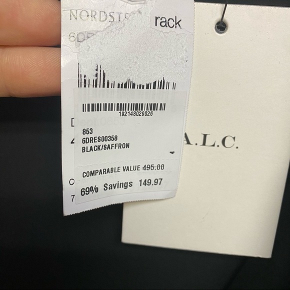 A.L.C | Lucia Mini Dress Floral Black & Saffron 4 - Picture 6 of 13